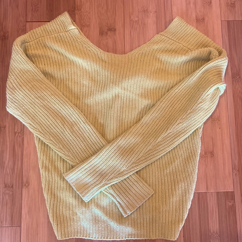 LOFT citron tie back sweater